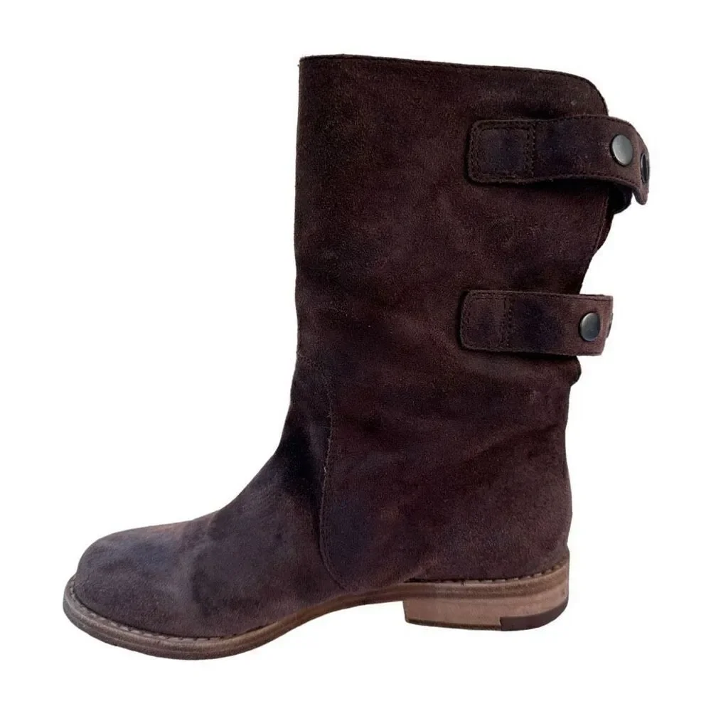 Eileen fisher all leather snap back convertible boots women’s size 5 brown